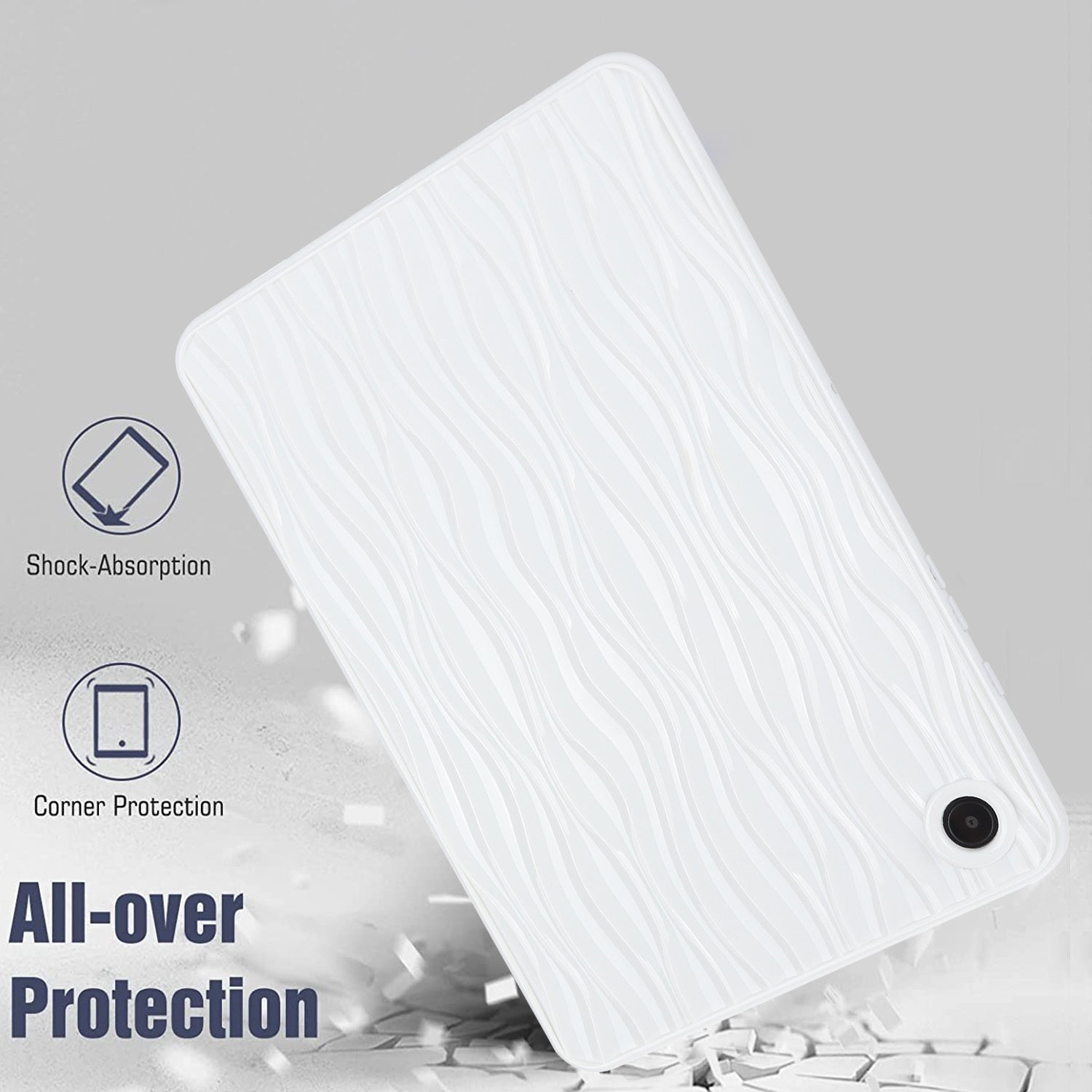 For Samsung Galaxy Tab A8 10.5 (2021) X200 Tab A8 10.5 (2022) Water Ripple Texture Case Solid Color TPU Anti-slip Tablet Cover For Samsung Galaxy Tab A8 10.5 (2021) X200 Tab A8 10.5 (2022) Water Ripple Texture Case Solid Color TPU Anti-slip Tablet Cover